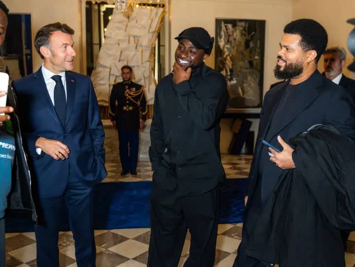 Davido Meets French President Macron, Sparks Fan Frenzy Online
